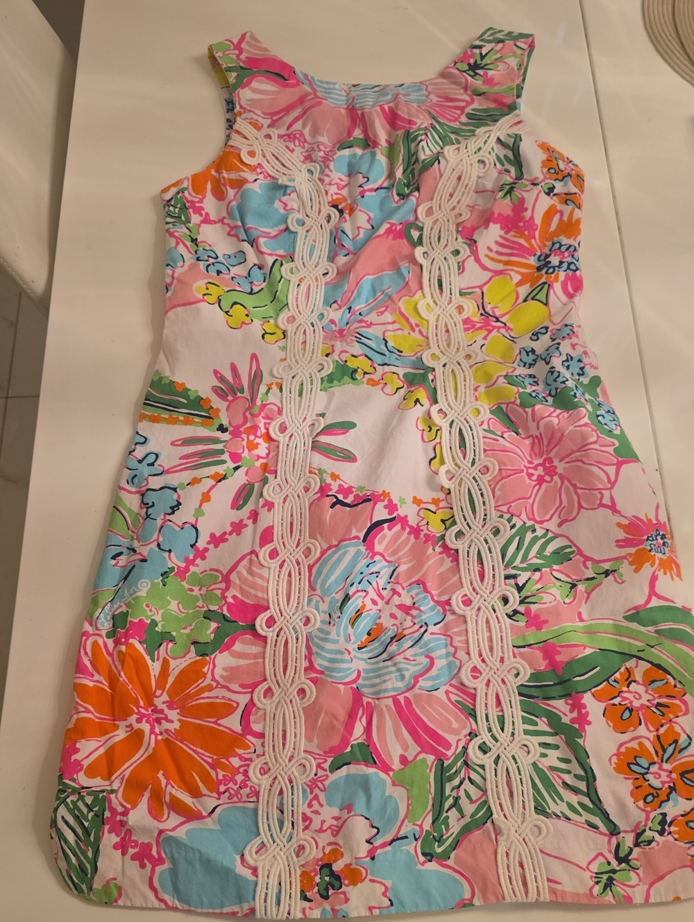 Lilly Pulitzer Pink Multi Floral Lace-Trim Tank Dress